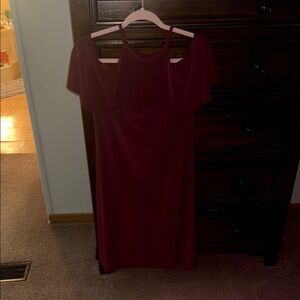 Elegant Burgundy Off-Shoulder Dress